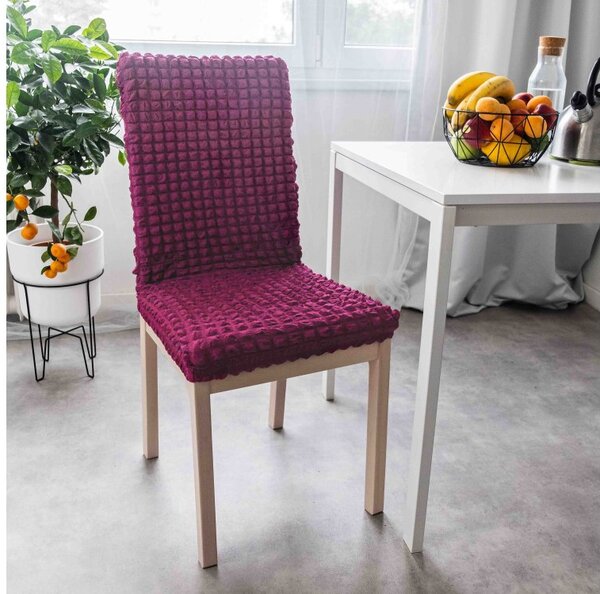 M&K Napínací potah na židli MARCO - amarantový, 2 ks Sedadlo 44 × 44 cm Opěradlo 44 × 65 cm
