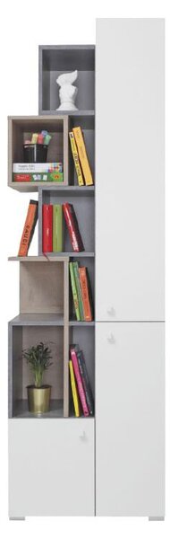 Meblar Skříň Sigma SI4 Barva: - beton + bílý lux + dub