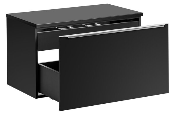 Koupelnová skříňka s umyvadlem a deskou SANTA FE Black DU140/2 | 140 cm
