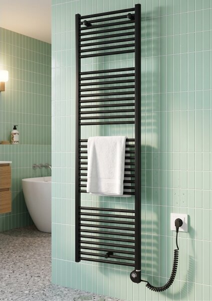 Vertaduro - Koupelnový radiátor s termostatem DENISE 800W 178x50 cm černá