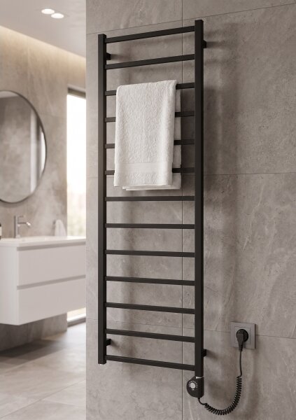 Vertaduro - Koupelnový radiátor s termostatem ZOE 400W 150x50 cm černá