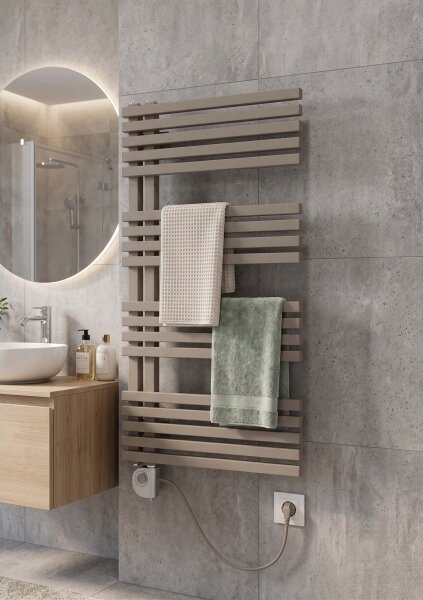 Vertaduro - Koupelnový radiátor s termostatem MICHELLE 600W 97x50 cm taupe