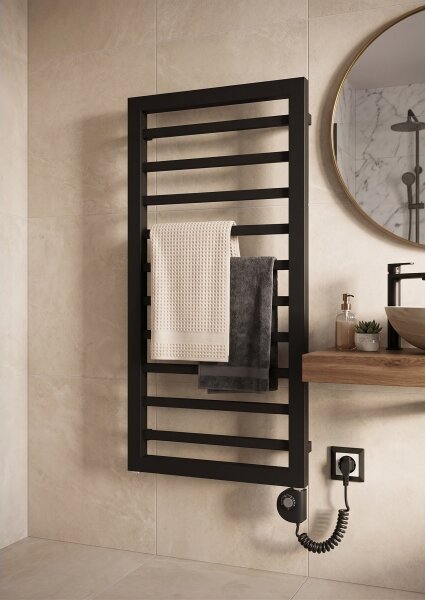 Vertaduro - Koupelnový radiátor s termostatem ADEL 400W 100x50 cm černá