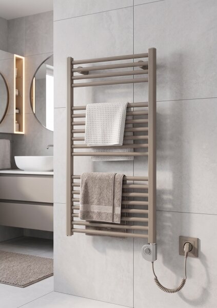 Vertaduro - Koupelnový radiátor s termostatem DENISE 400W 94x50 cm taupe