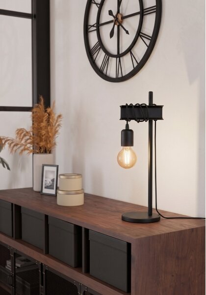 Eglo 43714 - Stolní lampa TOWNSHEND 1xE27/10W/230V černá