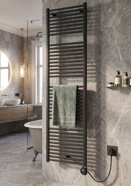 Vertaduro - Koupelnový radiátor s termostatem DENISE 800W 178x50 cm antracit