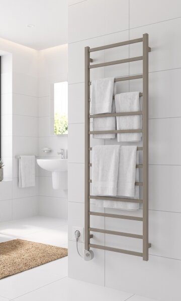 Vertaduro - Koupelnový radiátor s termostatem ZOE 400W 150x50 cm taupe