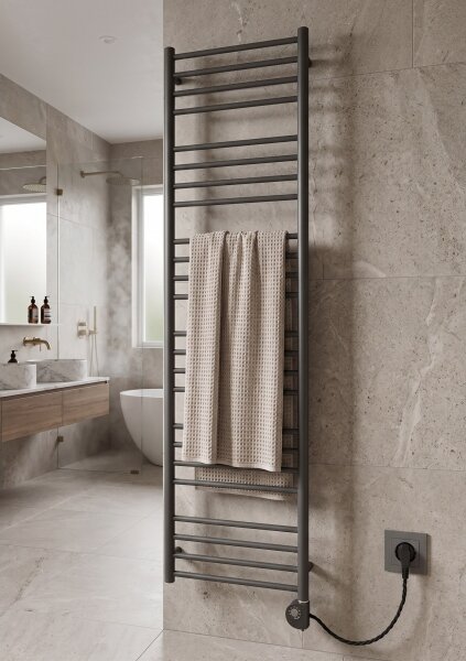 Vertaduro - Koupelnový radiátor s termostatem SIMONE 600W 174x50 cm antracit