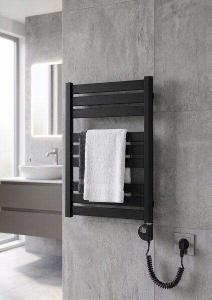 Vertaduro - Koupelnový radiátor s termostatem LUCY 400W 73x50 cm černá