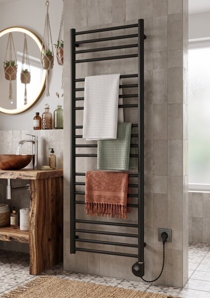 Vertaduro - Koupelnový radiátor s termostatem SIMONE 600W 144x50 cm antracit
