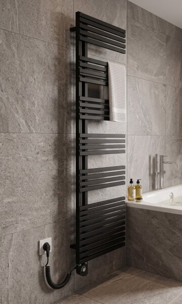 Vertaduro - Koupelnový radiátor s termostatem MICHELLE 900W 177x50 cm černá