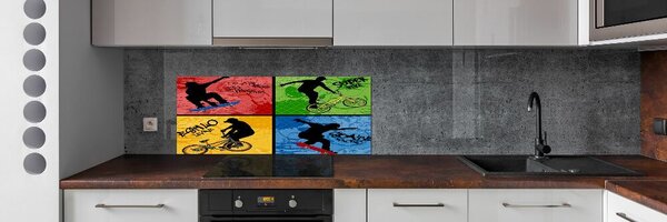 Panel do kuchyně Kolo a skateboard pksh-62041859