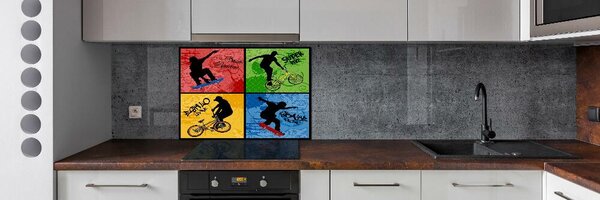 Panel do kuchyně Kolo a skateboard pksh-62041859