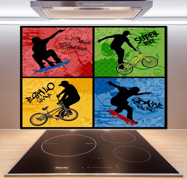 Panel do kuchyně Kolo a skateboard pksh-62041859