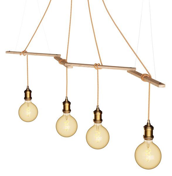 Creative cables Zigh-zagh, nastavitelná dřevěná stropní konzola pro závěsné lampy