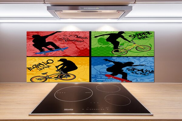 Panel do kuchyně Kolo a skateboard pksh-62041859