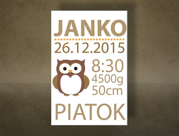 Obraz na stěnu Naše miminko s textem - 40x60 cm