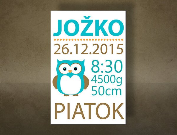 Náš malý chlapeček Obraz na stěnu s textem - 60x90 cm