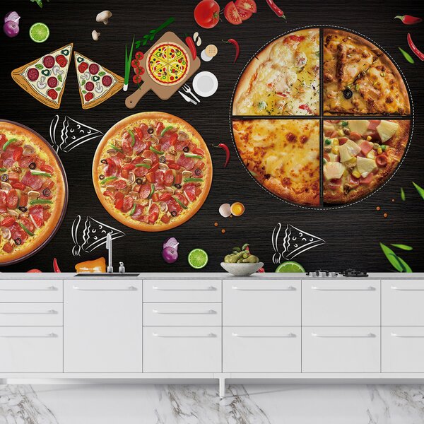 Fototapeta Pizzy na stole, Fototapety s jídlem a pitím, Populární fototapety, u97436 - Tapeko.co.cz