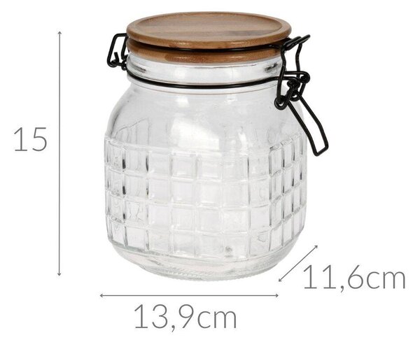 Skleněná dóza s víkem, 1100 ml