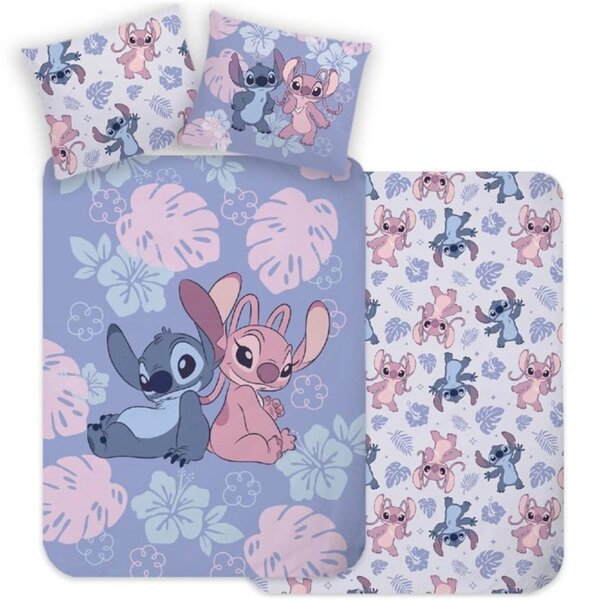 Bavlněné ložní povlečení Lilo & Stitch - motiv Stitch a Angel - 100% bavlna - 70x90 cm + 140x200 cm
