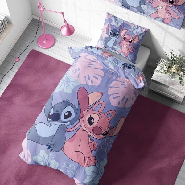 Bavlněné ložní povlečení Lilo & Stitch - motiv Stitch a Angel - 100% bavlna - 70x90 cm + 140x200 cm