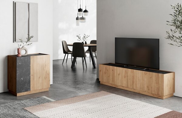 Marckeric Komoda Dione 80 x 42 cm s dubovým dekorem