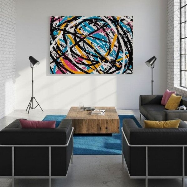 Obraz na plátně Barevný chaos - Moderní abstrakt - 60x90 cm