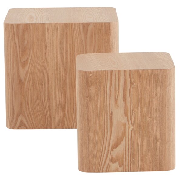 Jotex Set dvou přírodních odkládacích stolků CUBO 30x30/40x40 cm