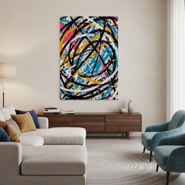 Obraz na plátně Barevný chaos - Moderní abstrakt - 60x90 cm