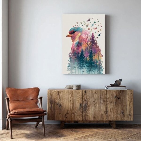 Obraz na plátně Lesní sova - Mystická dekorace - 60x90 cm