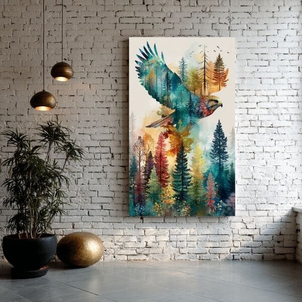 Obraz na plátně Let orla - Dynamický motiv přírody - 60x90 cm