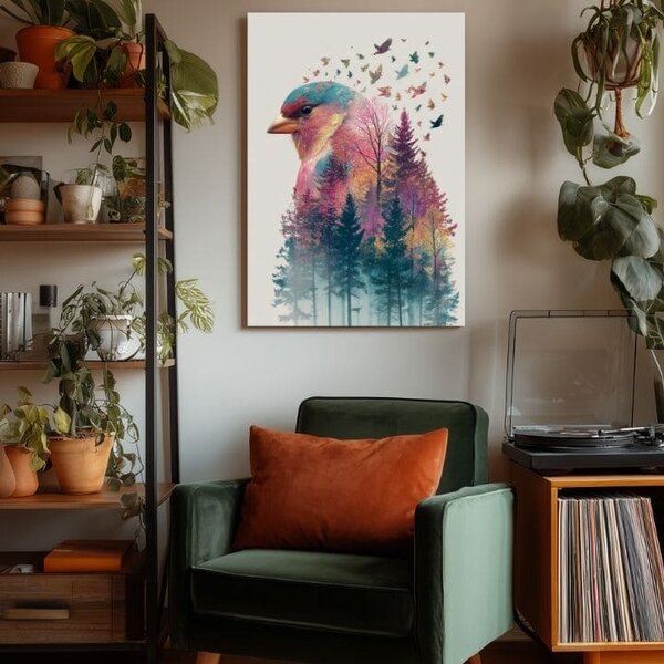 Obraz na plátně Lesní sova - Mystická dekorace - 60x90 cm