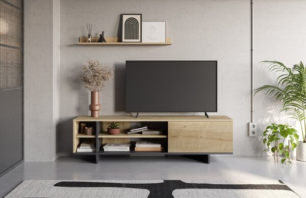 Marckeric TV stolek Cequoia 160 x 35,5 cm s dubovým dekorem