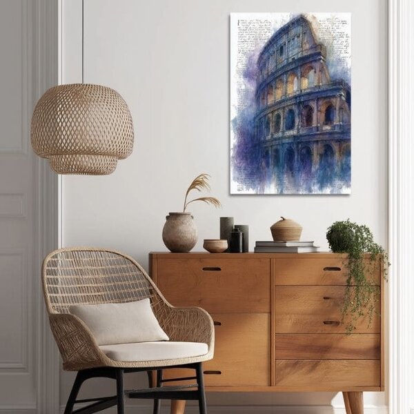 Obraz na plátně Koloseum v modré - Řím na zdi - 60x90 cm