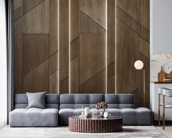 Fototapeta Elegantní geometrický design na dřevěných deskách, Fototapety s dřevěnou texturou, Populární fototapety, u97555 - Tapeko.co.cz