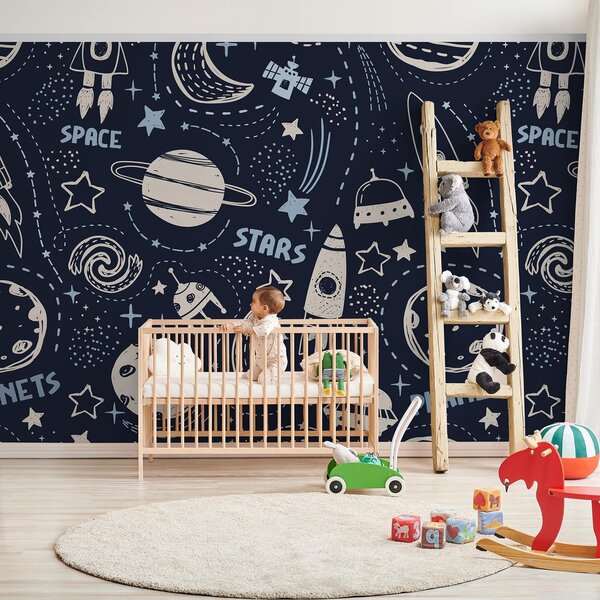 Fototapeta Vzor planet a hvězd, Vesmírné fototapety, Populární fototapety, u97584 - Tapeko.co.cz