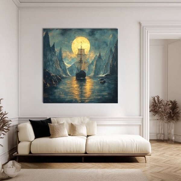Obraz na plátně Loď ve Splitu - Epická scéna - 70x70 cm