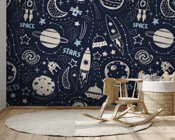 Fototapeta Vzor planet a hvězd, Vesmírné fototapety, Populární fototapety, u97584 - Tapeko.co.cz
