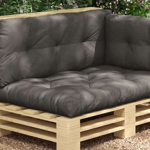 OUTSUNNY Polštář na paletu s UV ochranou pro 3 osoby 120 cm x 80 cm x 12 cm tmavě šedá