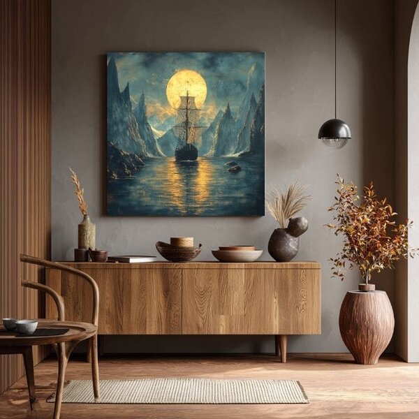 Obraz na plátně Loď ve Splitu - Epická scéna - 70x70 cm