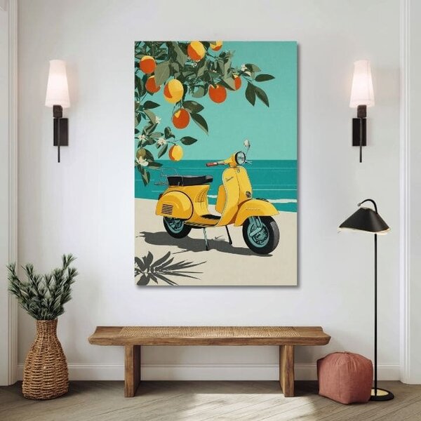 Obraz na plátně Vespa v Itálii - Retro Alley - 60x90 cm