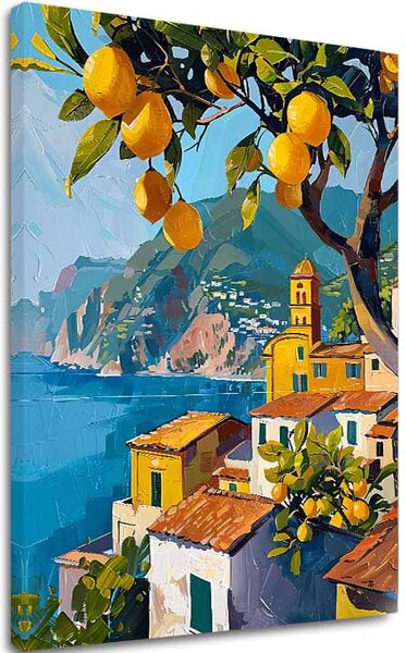 Obraz na plátně Citronový sad - italský styl - 60x90 cm