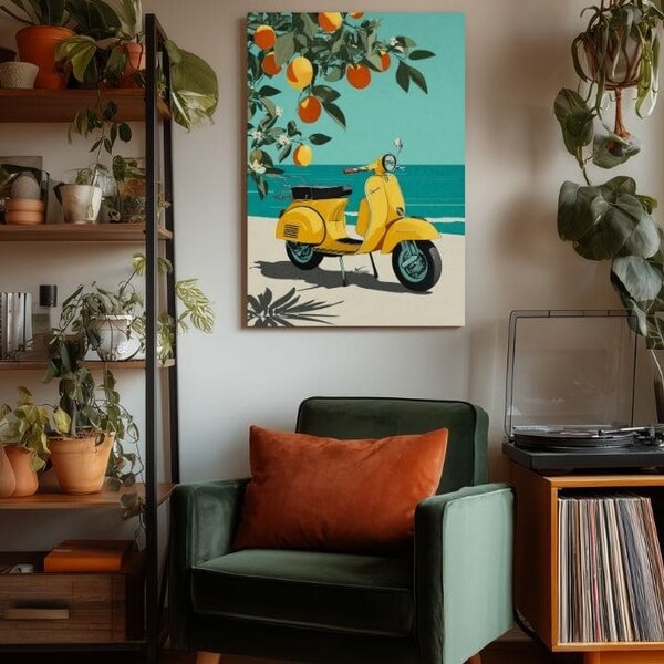 Obraz na plátně Vespa v Itálii - Retro Alley - 60x90 cm