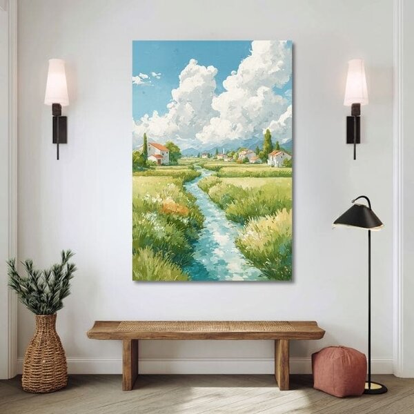 Obraz na plátně Letní louka - Krajinný motiv - 60x90 cm