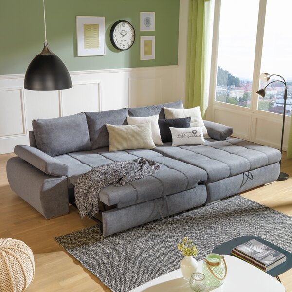 ROHOVÁ SEDAČKA, textil, šedá Carryhome - Rozkládací sedačky