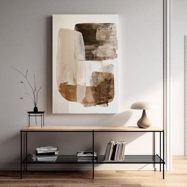 Obraz na plátně Béžová harmonie - Moderní abstrakt - 60x90 cm