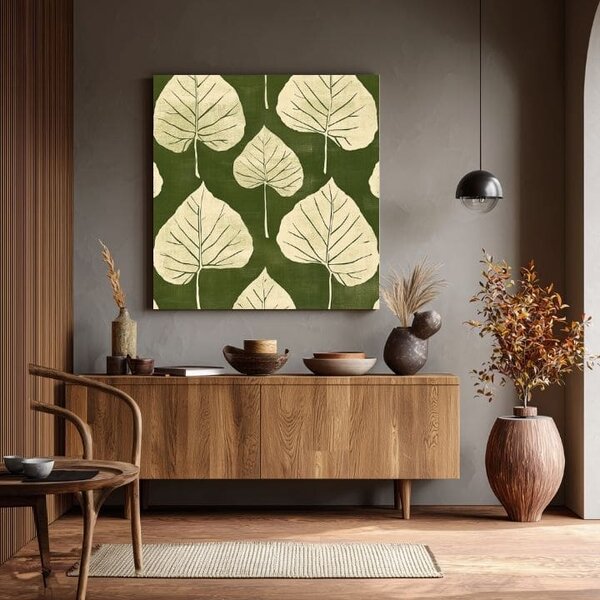 Obraz na plátně Zelené listy - Botanický motiv - 70x70cm