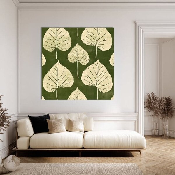 Obraz na plátně Zelené listy - Botanický motiv - 70x70cm