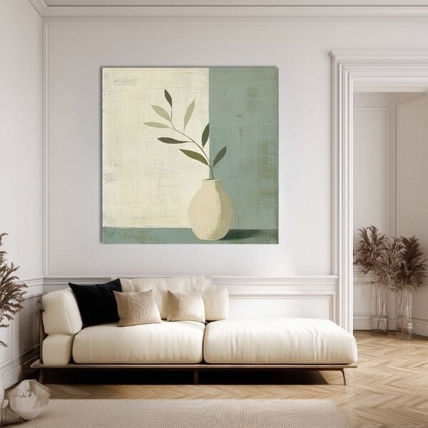 Obraz na plátně Váza na béžové - Moderní dekorace - 70x70 cm